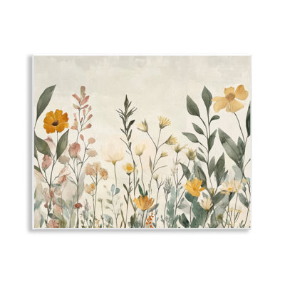 Plaque murale Shades Of Yellow Flowers, design par Petal Prints Design