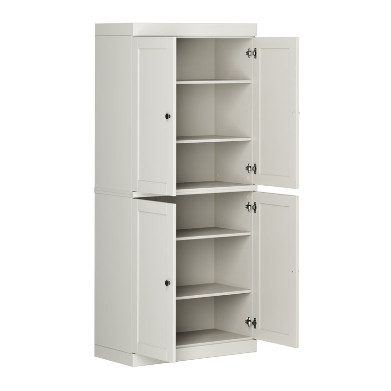 Bryani 100% Solid Wood Tall Kitchen Pantry Cabinet with Doors, Adjustable Shelves, Modular Kitchen Storage Cabinet, 32" W x 71.5" H