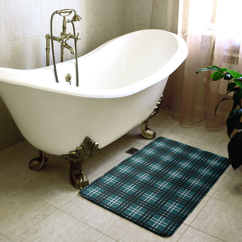 Tapis pour salle de bain Philadelphia, Vert/noir, l 17 po x L 24 po