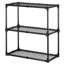 Couvercle de grille à 3 tablettes inclus - Rangement stable pour entrepôts 110 lb par tablette, rouille, acier noir