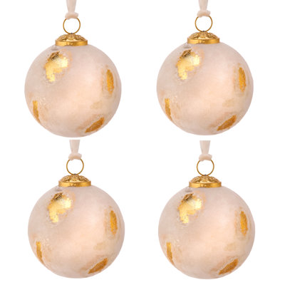 Ensemble de 4 boules de verre 4 po avec revêtement en velours