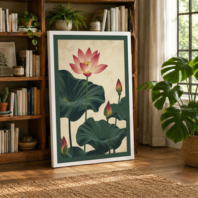 Lotus Bloom Botanical - Wrapped Canvas