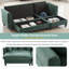 Canapé modulaire en chenille de 83 po en L avec repose-pieds et rangement - canapé convertible 4 places avec 6 coussins, capacité de 300 lb-577971304