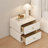 360° Rotating Nightstand with 2 Drawers, Modern Leather Top and Solid Wood Frame, Swivel Bedside Table for Small Spaces, Living Room, Bedroom-839269847
