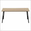Table basse moderne moderne avec finition taupe foncé et pieds en métal inclinés pour un salon élégant