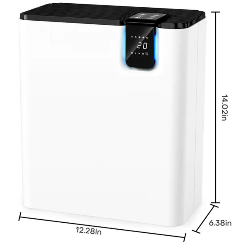 Grand purificateur d'air blanc avec moniteur automatique de la qualité de l'air et plateau à arôme, filtre puissant capturant la poussière et le pollen des animaux, couvre 1095 pieds carrés pour le dortoir de la chambre à coucher
