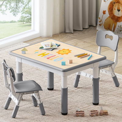Angello Kids 3 Piece Play Or Activity Table and Chair Set