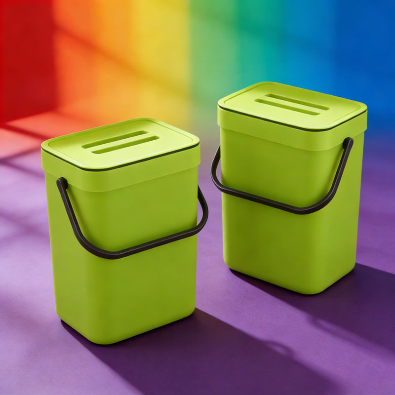 Poubelle à compost suspendue avec couvercle, petite poubelle murale ou encastrable pour comptoir de cuisine, salle de bain, véhicule récréatif, poubelle anti-odeurs, va au lave-vaisselle
