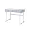 Bureau d'écriture en faux marbre blanc avec tiroirs de rangement et gestion des câbles pour le bureau personnel