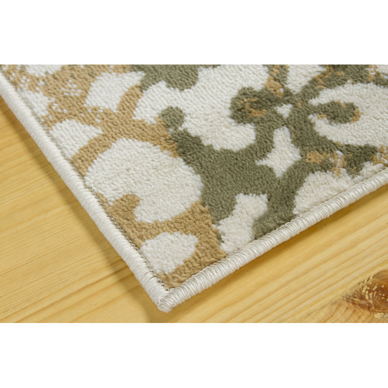 Tapis jaune / vert Noren Ikat, Rectangle 5 pi x 7 pi