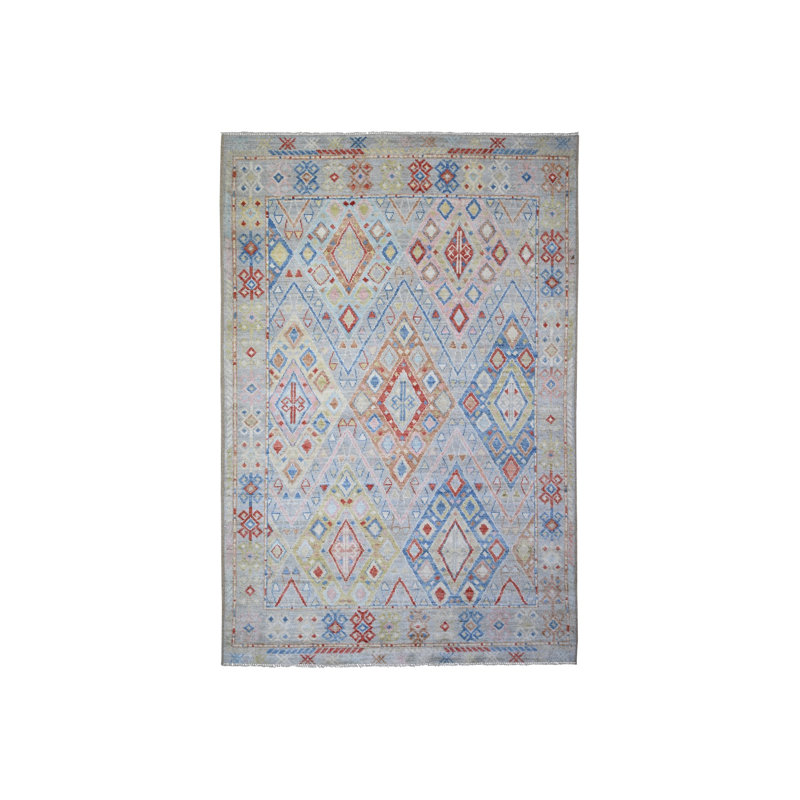 6'1"x8'10" Colorful Hand Knotted Anatolian Village Inspired Wool Rug 81600FF8151F4CECA831F0BE0707474E