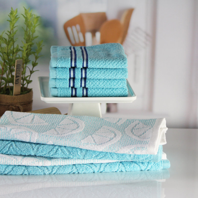 Cotton Kitchen Towel Linen Set, Aqua