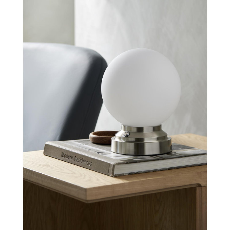 Lampe de table Mosche, Nickel métallique