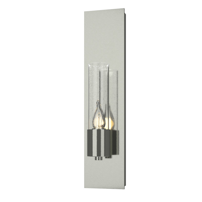 Pillar 1 - Light Armed Sconce, Sterling, Seeded Clear
