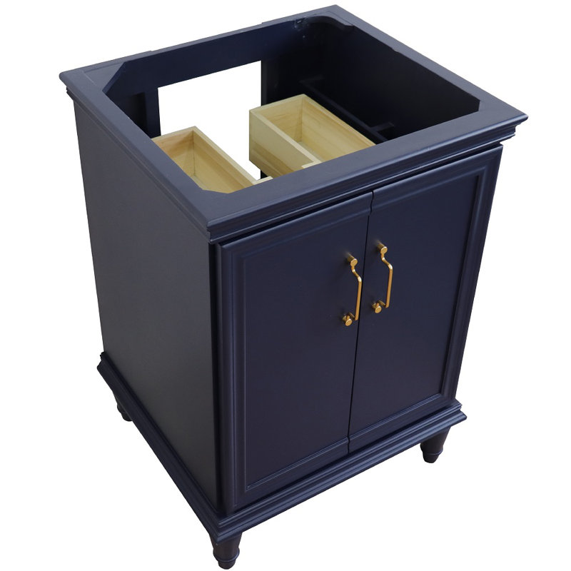 Meuble-lavabo simple 24 po avec base seulement, Bleu