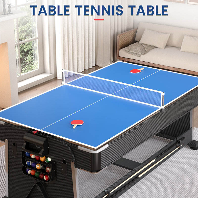 7-Foot 3-In-1 Multi Game Swivel Billiard/Pool Table