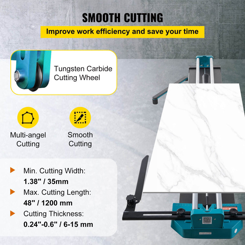 Coupe-carrelage manuel 48 po / 1200 mm avec guide laser pour céramique