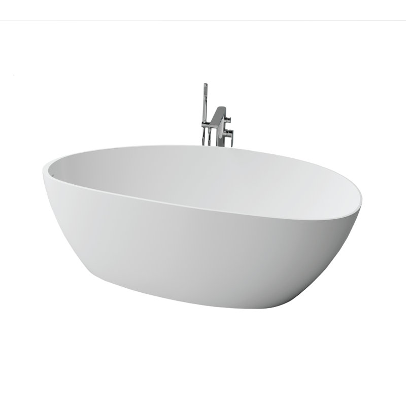 66.93'' x 30.31'' Soaking Solid Surface Bathtub, White