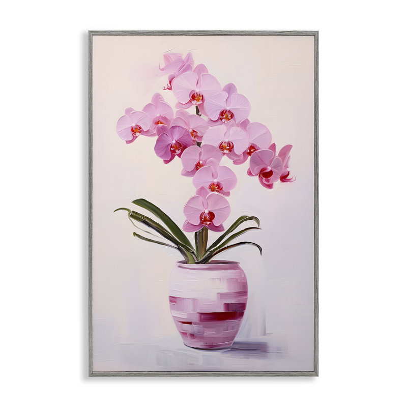 «Rosy Pink Orchid Gray», art de la giclée encadrée par Petals Prints Design, Estampe numérique Farmhouse, H 30 po x l 20 po