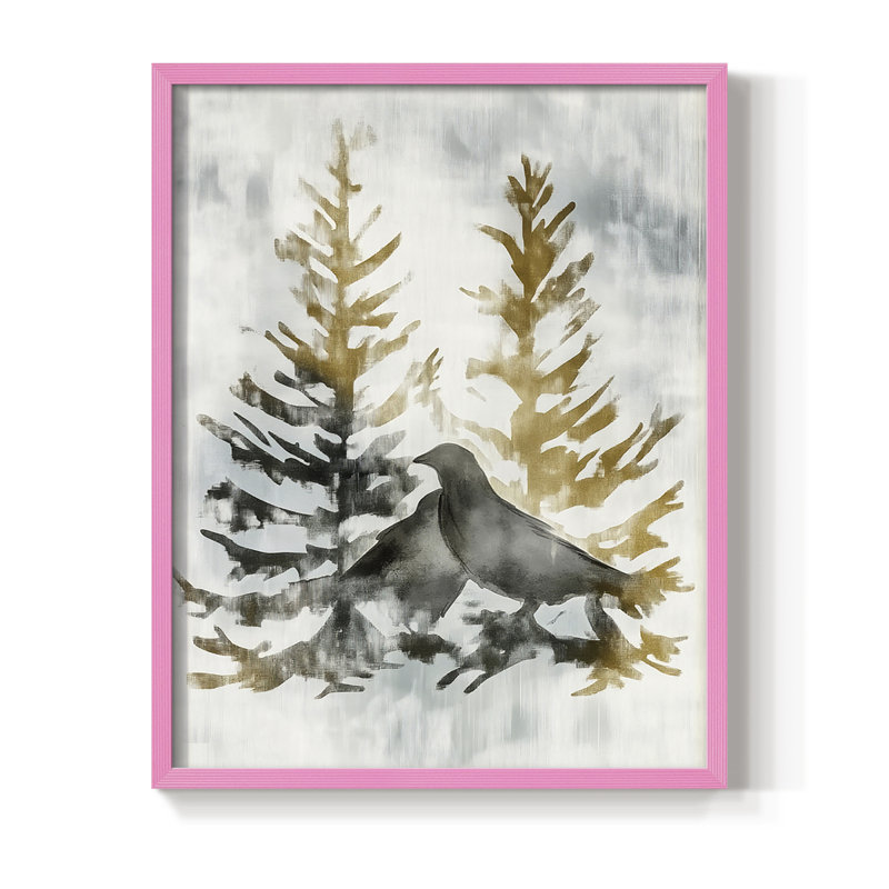 Reproduction encadrée - bois massif, H 21 po x l 17 po, Rose