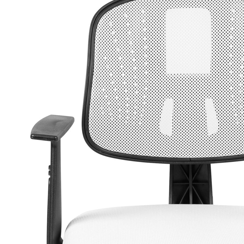Meridian Mid-Back Swivel Mesh Task Office Chair with Pivot Back, Yes, White