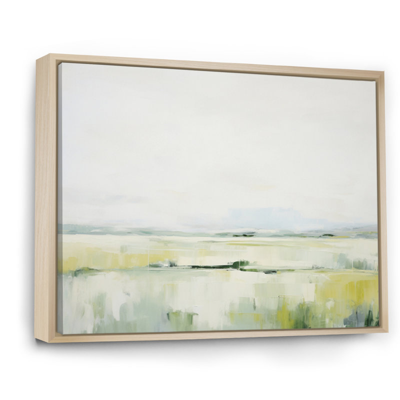 «Meadow Minimalist Pastoral I», reproduction sur toile, H 12 po x l 20 po x P 1 po, Cadre naturel flottant