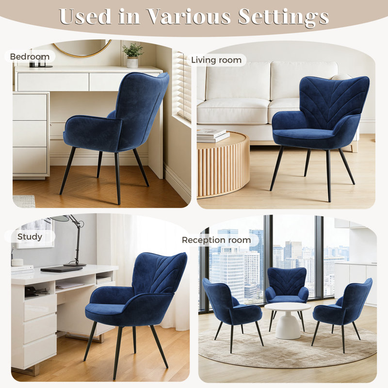 Velvet Armchair, Blue