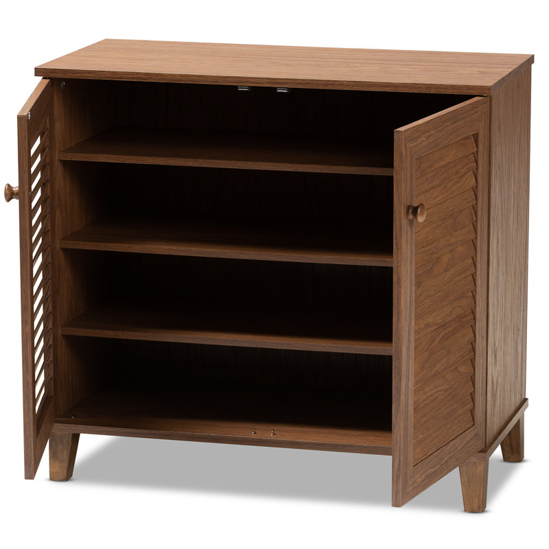 12 Pair Shoe Storage Cabinet, Walnut
