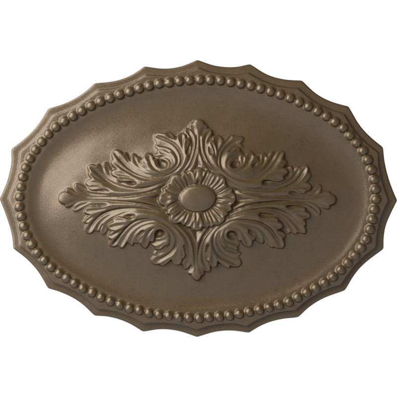 Médaillon de plafond Endurathane Exeter, DE 17 3/4 po x P 1 1/8 po (convient aux auvents jusqu'à 3 1/8 po), finition topaze fumée peinte à la main