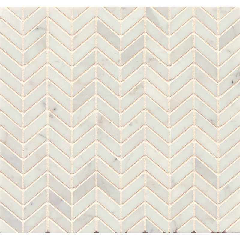 Carreau de mosaïque en marbre à chevrons 1 po x 1 po