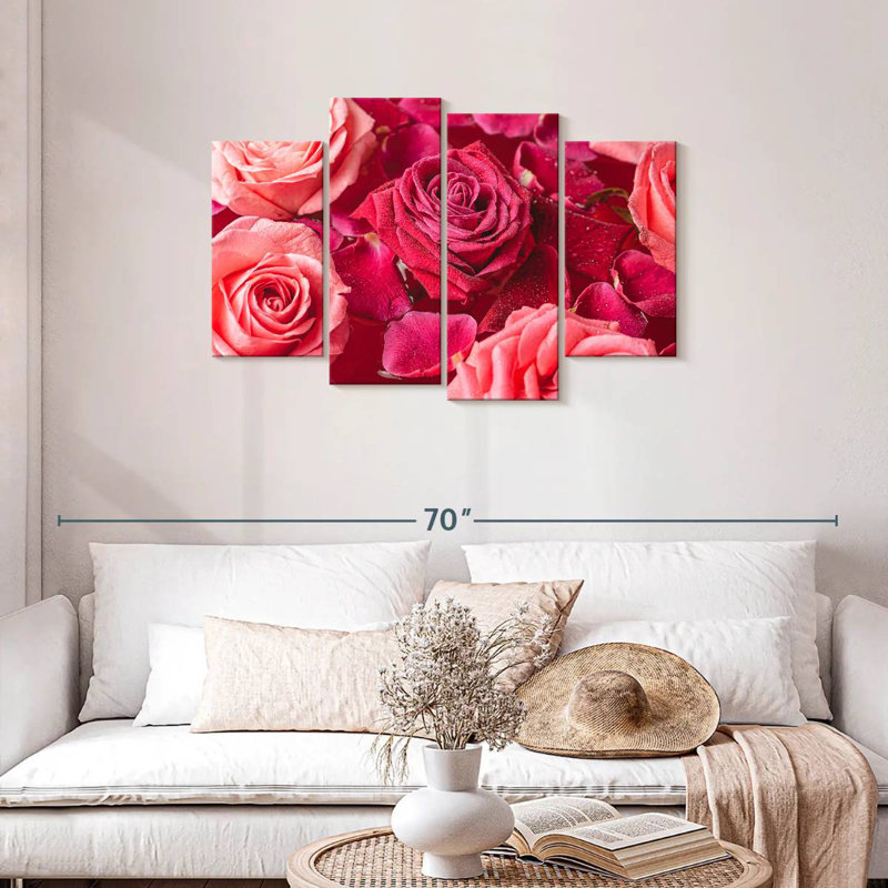 Harnek Dewy roses roses, H 27 po x l 43 po