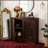 Cabinet With 2 Outlet Holes, Buffet Cabinet With Storage, Narrow Side Cabinet For Living Room Entryway Hallway Kitchen Coffee Bar-724934811