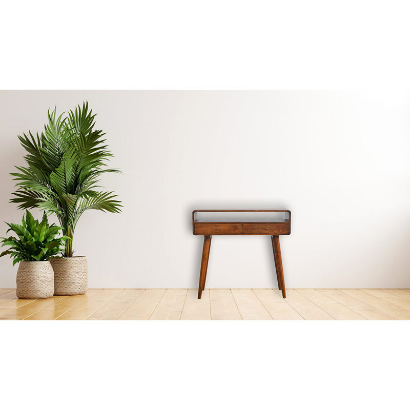 Console en bois massif 35,43 po Celest, Châtaigne