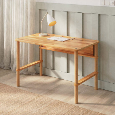 Bureau rectangulaire en bois massif hêtre pour petits espaces Clark