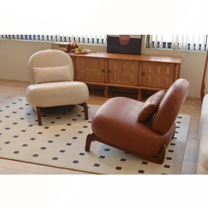 Mignon fauteuil d'appoint avec coussin moelleux, Brun