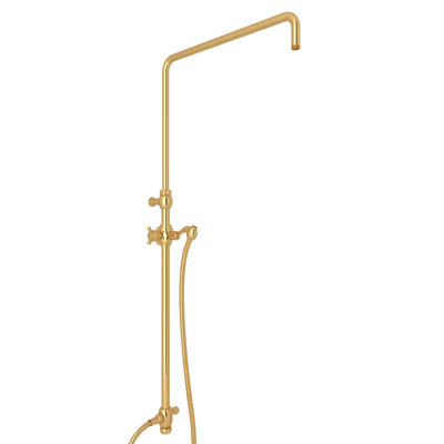 Rohl Riser With Diverter, Hose And Sliding Handshower Holder