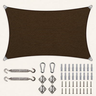 Voile d'ombrage rectangulaire renforcé