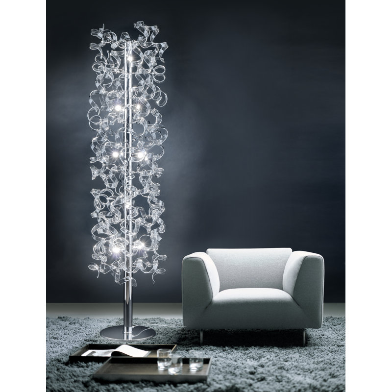 Astro 170cm Traditional Floor Lamp, Clear Glass, Chrome