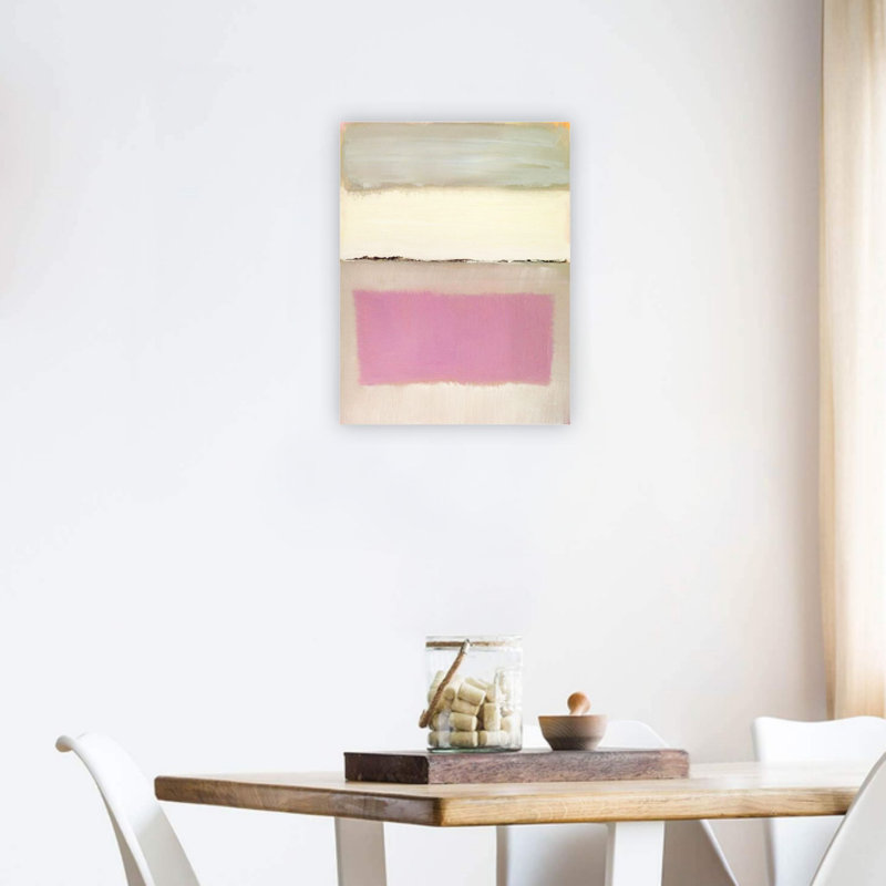 Toile abstraite crépuscule beige de qualité supérieure, décoration murale 24 po x 18 po