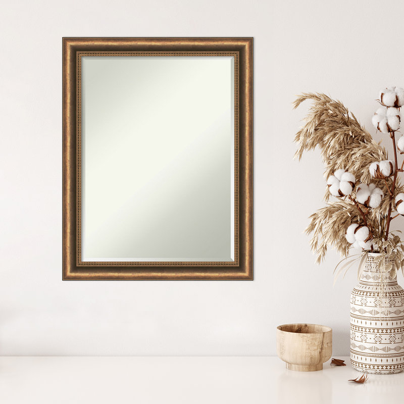 Petit miroir mural biseauté Yusuke Manhattan, Bronze antique