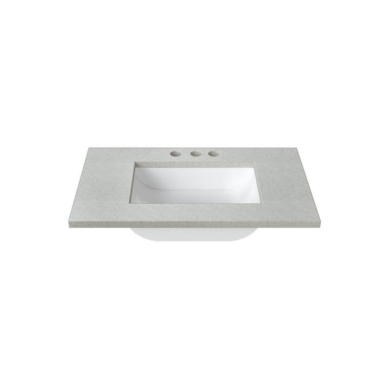 Plateau de meuble-lavabo simple 31 po en gris avec lavabo MagickWoods