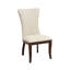 Ensemble de 2 chaises d'appoint Orom, haut dossier, polyester blanc cassé