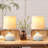 14" Modern White Ceramic Small Table Lamp with Pre-Assembled Shade-88191430