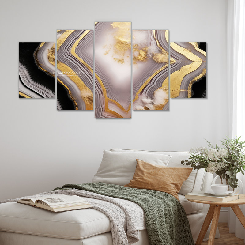 Marshburn - Marbre, décoration murale 5 pièces, H 32 po x l 60 po