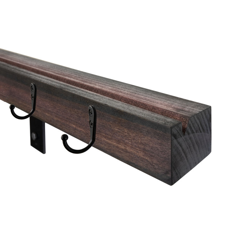 Rayne Plate Display Shelves With Hooks, 66/3/2, Black Cherry