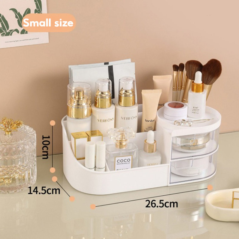 Makeup Storage Organizer Cosmetics Display Case, White