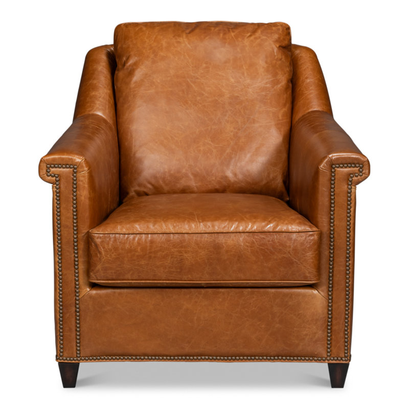 Vandike Upholstered Club Chair, Light Brown