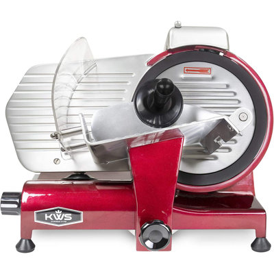 KWS Commercial 320W 10 Electric Meat Slicer With Non-Sticky Polytetrafluoroethylene Blade (ETL, NSF Certified)