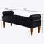 Velours long lit pour chambre à coucher, banc de fenêtre rembourré avec bouton touffeté, banc d'entrée, banc de traversin pour le salon - noir-1354132014