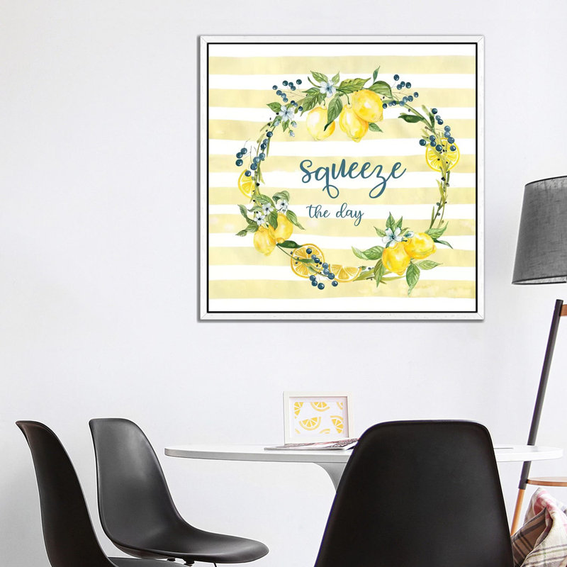 Squeeze The Day by Carol Robinson - Print on Canvas, 93.98 cm H x 93.98 cm W, White Framed